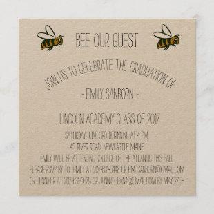 Graduation Announcement and Party Invite Bee Theme