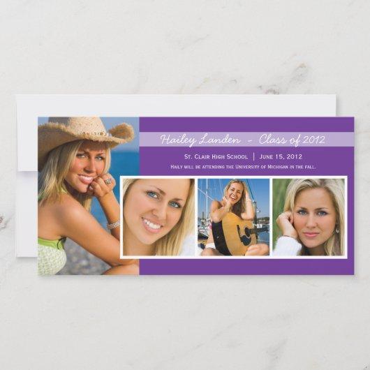 Graduation Announcement Photo Cards |  Purple