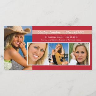 Graduation Announcement Photo Cards |  Red