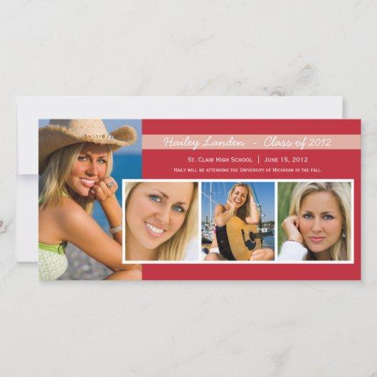 Graduation Announcement Photo Cards |  Red