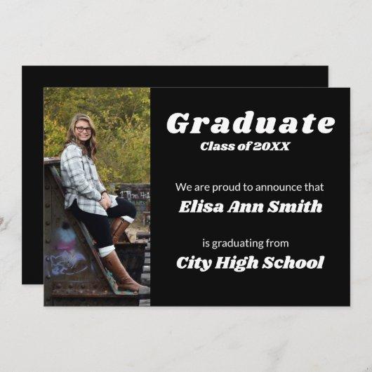 Graduation Announcement Photo Personalize Black