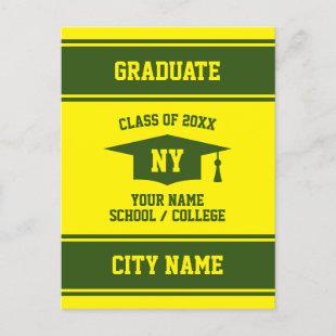 Graduation announcement postcard for senior grad