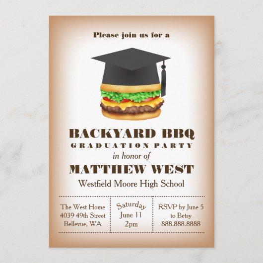 Graduation Backyard Barbecue BBQ Party Cookout Invitation