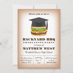 Graduation Backyard Barbecue BBQ Party Cookout Invitation