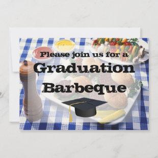 Graduation Barbeque, Burgers on Table Personalized Invitation