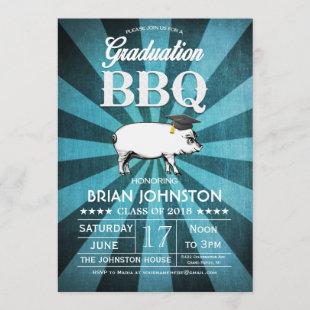 Graduation BBQ Invitations (Turquoise Blue)
