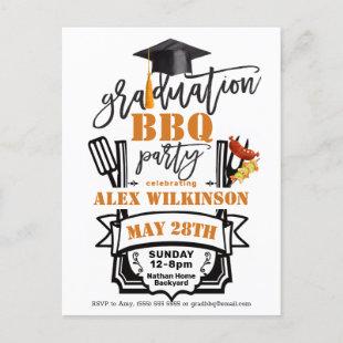 Graduation BBQ Party Cap Tassel Invitation Postcard