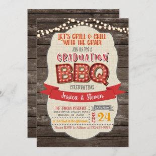 Graduation BBQ Party Invitation - Grill & Chill