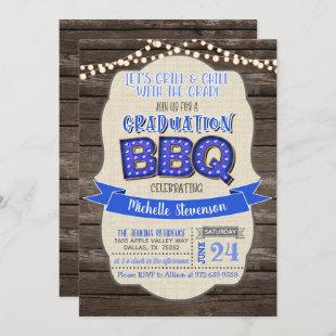 Graduation BBQ Party Invitation - Grill & Chill Bl