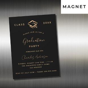 Graduation black gold 2024 minimalist luxury magnetic invitation