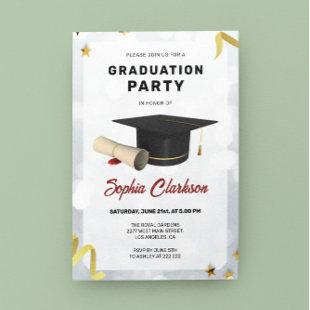 Graduation Cap and Diploma Graduation Invitation