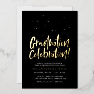 Graduation celebration fun confetti  foil invitation
