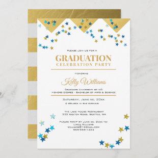 Graduation Celebration Party, Gold, Name, Invitation