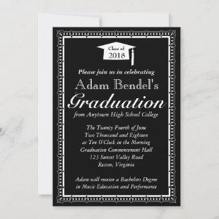 Graduation Certificate Announcement - Black