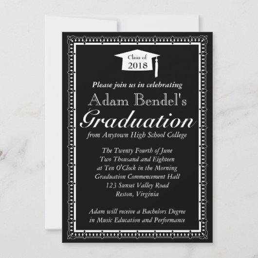 Graduation Certificate Announcement - Black