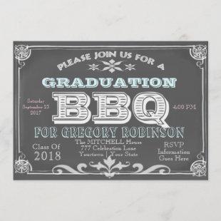 Graduation Chalkboard BBQ Invitations