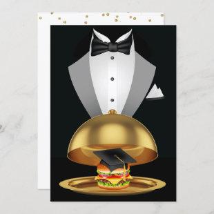 Graduation Cookout Tuxedo Hamburger Invitation