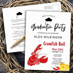 Graduation Crawfish Boil Party Invitation Postcard