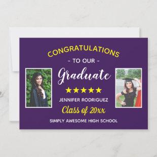 Graduation Custom 2 Photo Congratulations Graduate Announcement