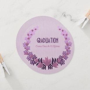 Graduation Daughter Purple Floral Invitation