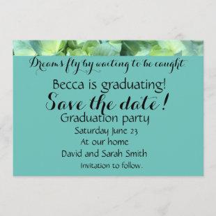 Graduation dream quote save the date invitation