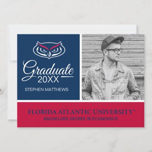 Graduation Florida Atlantic Logo Invitation
