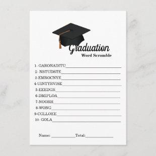 Graduation game, scramble word graduation party  enclosure card