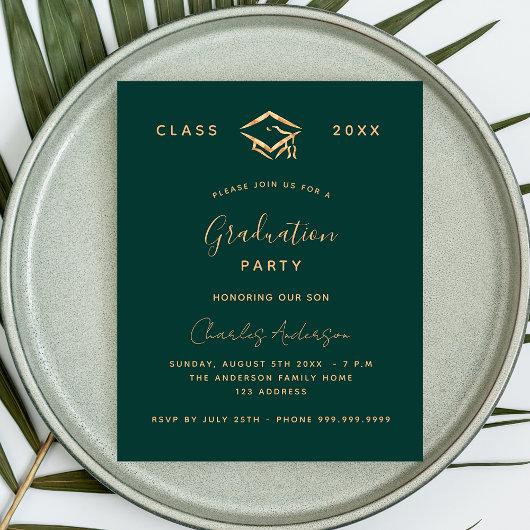 Graduation green gold 2023 budget invitation