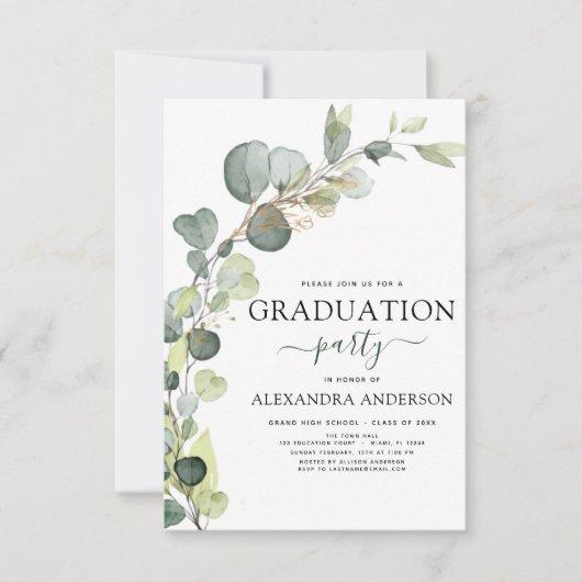 Graduation Greenery Eucalyptus 2022 Invitation