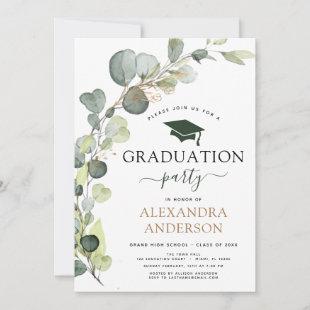 Graduation Greenery Eucalyptus 2022 Invitation