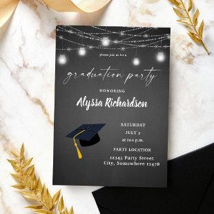 Graduation Hat Chalkboard Graduation Party Invitation