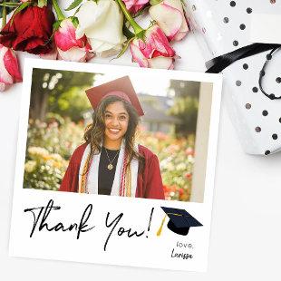 Graduation Hat Instant Photo Two & Thank You Card
