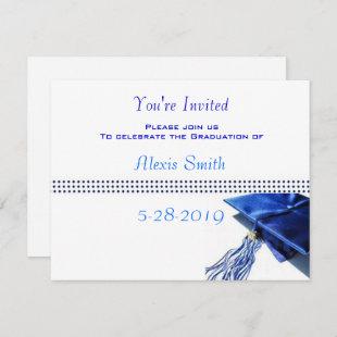 Graduation Invitation - Blue Cap and Tassel II
