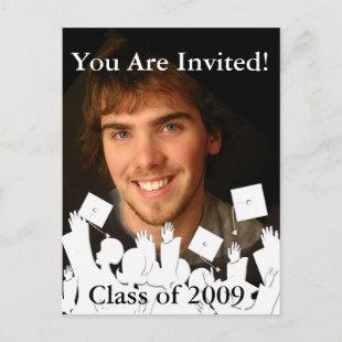 Graduation Invitation-Change Background/Font Color Invitation Postcard