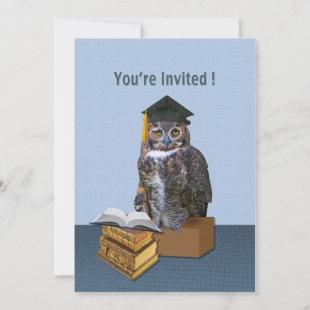 Graduation Invitation, Humorous Owl Invitation
