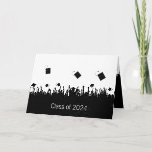Graduation Invitation of Crowd Tossing Caps