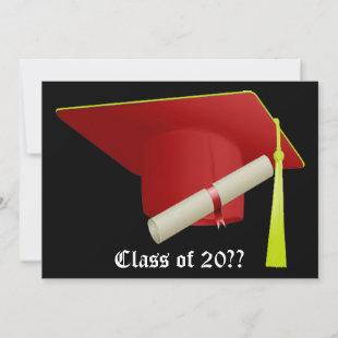 Graduation Invitation Red Cap