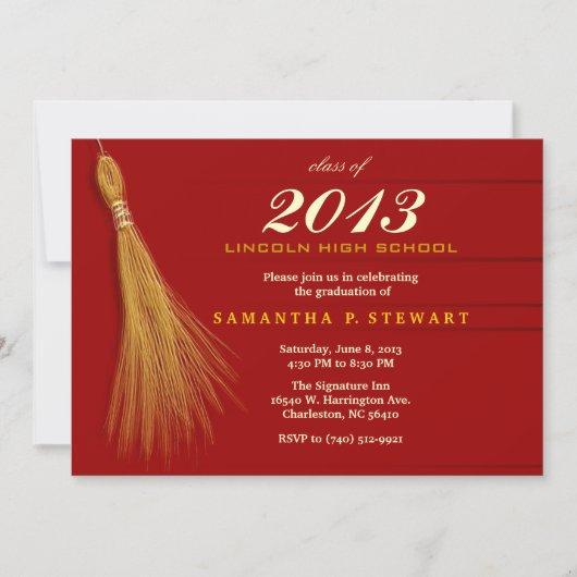 Graduation Invitation - Red & Gold Invite