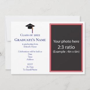 Graduation Invitation w/ Mortarboard (Any Color)