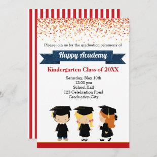 Graduation Invitations -Cute Kindergarten Children