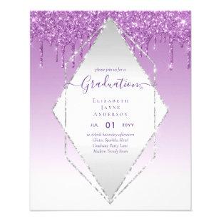 GRADUATION INVITES - Dripping Glitter Girly Glamor Flyer