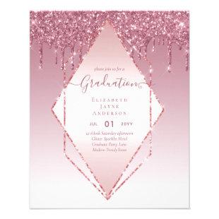 GRADUATION INVITES - Dripping Glitter Girly Glamor Flyer