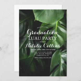 Graduation Luau Tropical Palm Leaf Invitation