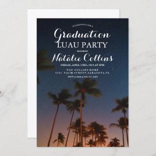 Graduation Luau Tropical Palm Tree Invitation