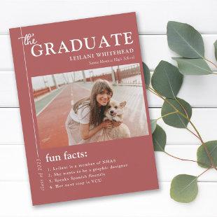 Graduation Magazine Fun Facts Berry Red Announcement