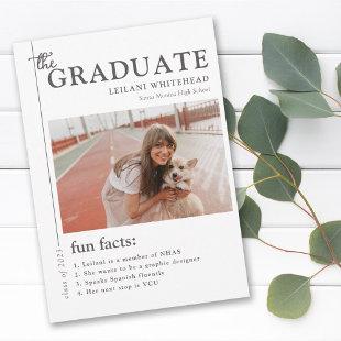 Graduation Magazine Fun Facts White Announcement