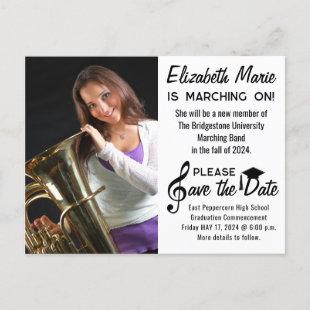 Graduation Marching Band Save the Date  Postcard