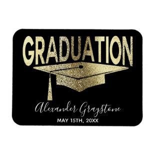 Graduation Modern Faux Gold Save The Date Magnet