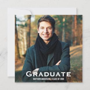 Graduation Modern Photo Card Sq St