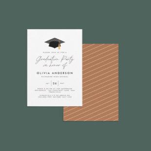 graduation modern simple elegant terracotta party invitation